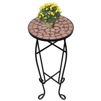 Stranska mizica za rastline mozaik terakota