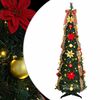 vidaXL Umestno božično drevo med 100 LED z stojalom Zelena 155 cm PVC