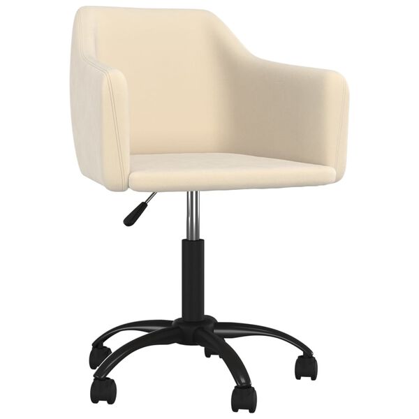 vidaXL Vrtljiv jedilni stol 2 kosa krem žamet