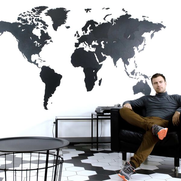 MiMi Innovations Lesen zemljevid sveta Giant črn 280x170 cm