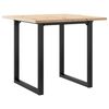 vidaXL Jedilna miza O okvir 80x80x75,5 cm trdna borovina jeklo