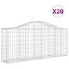 vidaXL Obokane gabion ko&scaron;are 20 kosov 200x30x80/100 cm cinkano železo