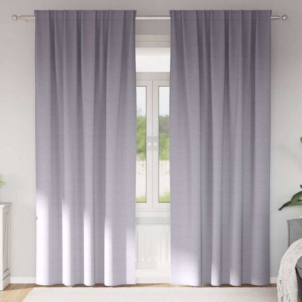 vidaXL Zavese za zatemnitev z obroči 2 pcs Kovinsko siva 225 x 140 cm