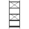 vidaXL Knjižna polica Črna Orehovina 60 x 30 x 155 cm Konstruiran les