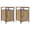 vidaXL Nočna omarica 2 pcs Umetni hrast 40 x 42 x 60cm Konstruiran les