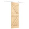 vidaXL Drsna vrata Naravna in bela 70 x 210 cm Masiven borov les