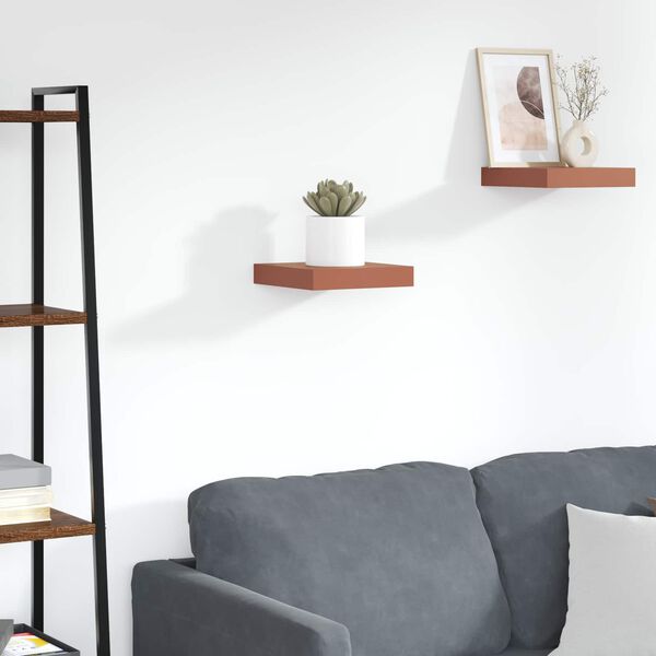 vidaXL Stenska polica Rdeča 23 x 23,5 x 4 cm Konstruiran les