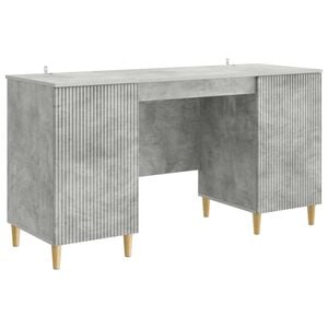 vidaXL Miza s polico Betonsko siva 142,5 x 50 x 75 cm Inženirski les
