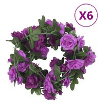 vidaXL Girlanda iz umetnega cvetja 6 kosov svetlo vijolična 240 cm
