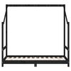 vidaXL Otroški posteljni okvir črn 2x(80x160) cm trdna borovina