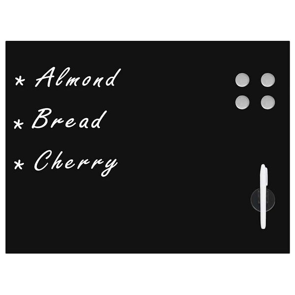 vidaXL Stenska magnetna črna tabla iz stekla 80x60 cm