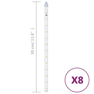 vidaXL Lučke utrinki 8 kosov 30 cm toplo bele 192 LED lučk