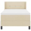 vidaXL Postelja z vzmetnico z vzmetnico krema 200 x 90 cm Poliester