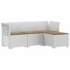 vidaXL 4-sedežna vrtna sofa z blazinami, rattan videz PP Bela