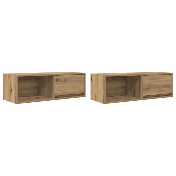 vidaXL TV omarica 2 kosi artisan hrast 80x31x25,5 cm inženirski les