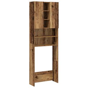 vidaXL omara za pralni stroj iz starega lesa 64x25,5x190 cm