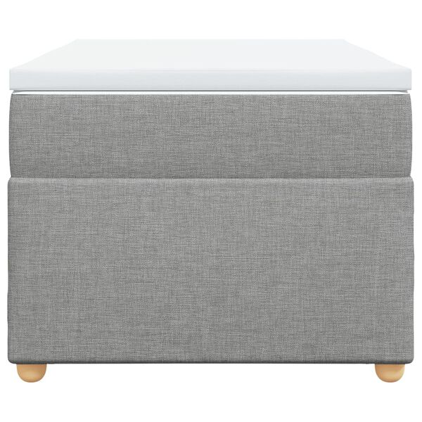 vidaXL Box spring postelja z vzmetnico svetlo siva 90x200 cm blago