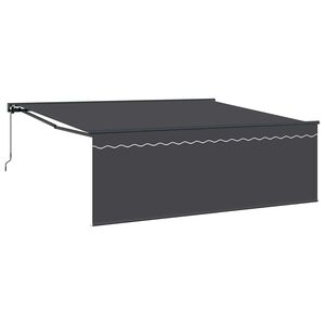 vidaXL Vlečna tenda Antracit 400 &times; 300 cm Poliester in aluminij