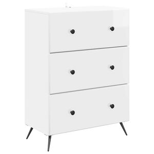 vidaXL Predalna omara Bela visok sijaj 66 x 34,5 x 90 cm