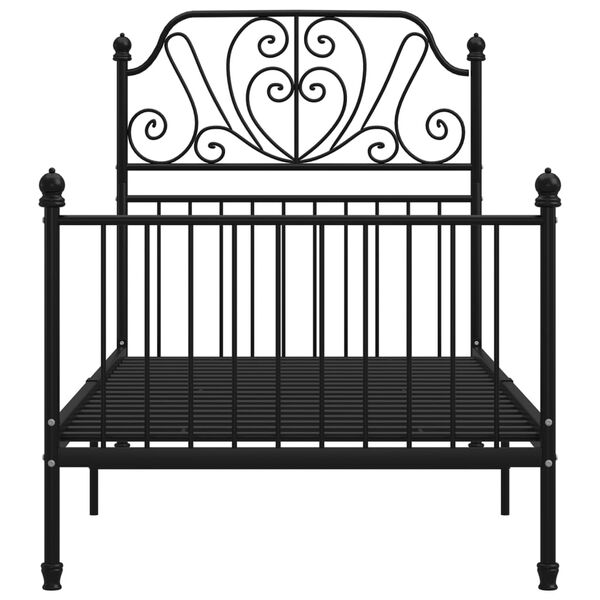 vidaXL Posteljni okvir črn kovinski 100x200 cm