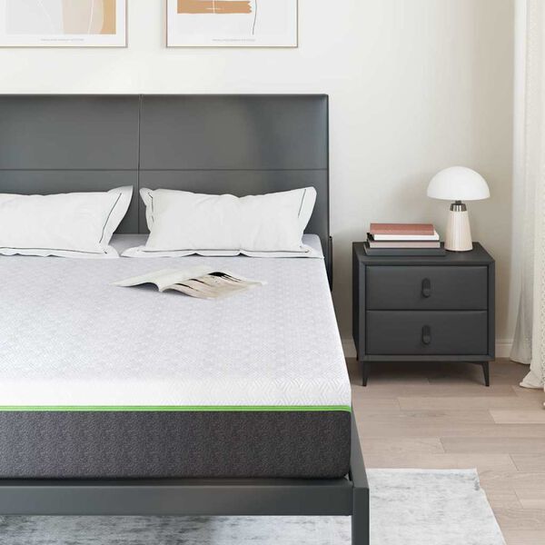 vidaXL Vzmetnica Bela in siva 140 x 190 cm žakardna tkanina