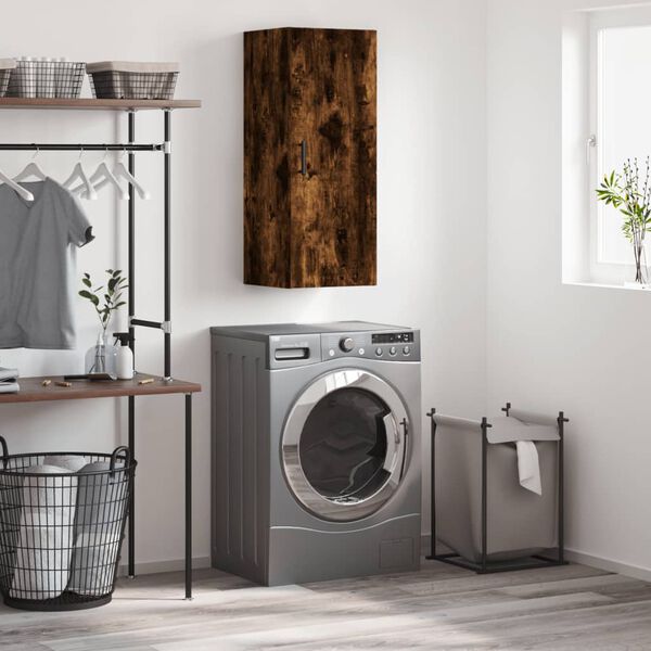 vidaXL Stenska omarica dimljeni hrast 34,5x34x90 cm