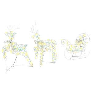 vidaXL LED Jeleni med 60 LED 3 pcs Toplo bela PET