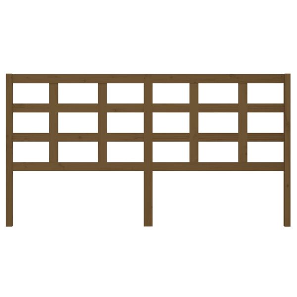 vidaXL Posteljno vzglavje medeno rjavo 185,5x4x100 cm trdna borovina