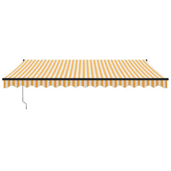 vidaXL Zložljiva tenda rumena in bela 4x3 m blago in aluminij