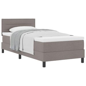 vidaXL Postelja z vzmetnico z vzmetnico Taupe 80 x 200 cm blago