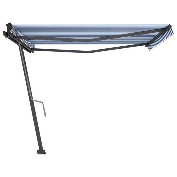 vidaXL Prostostoječa ročno zložljiva tenda 400x350 cm modra/bela