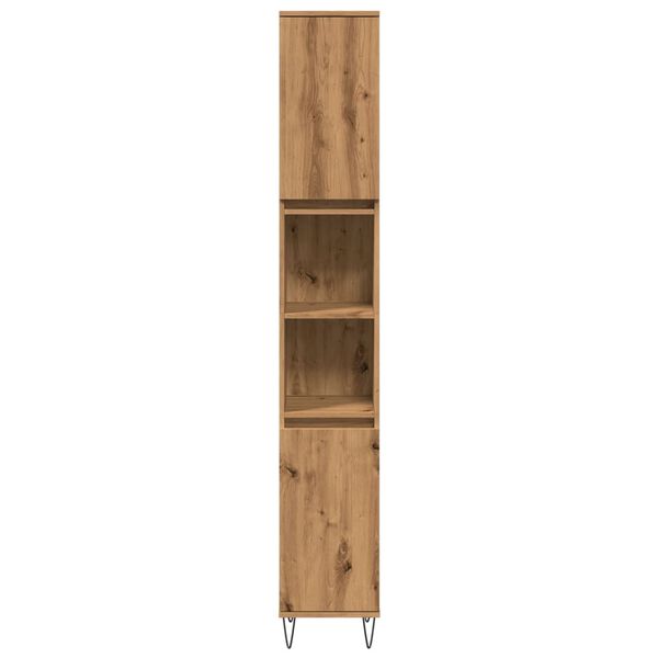 vidaXL Kopalniška omarica artisan hrast 30x30x190 cm inženirski les