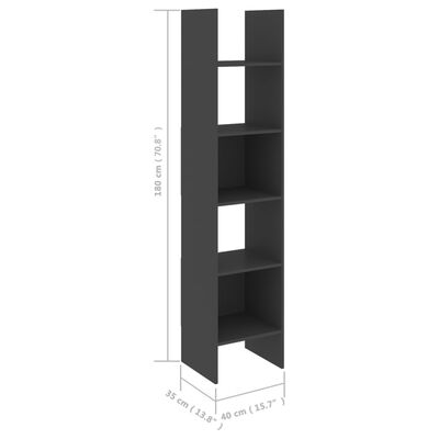 vidaXL Komplet knjižnih omar 4-delni siva iverna plošča