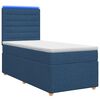 vidaXL Postelja boxspring z vzmetnico Modra 90 x 200 cm Blago