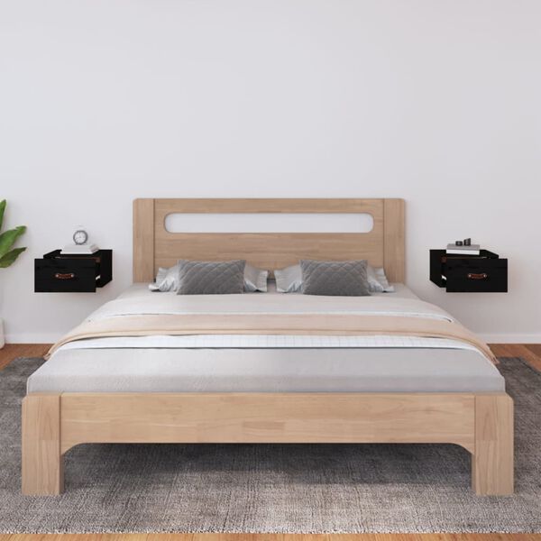 vidaXL Stenska nočna omarica 2 kosa črna 40x29,5x22 cm