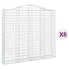vidaXL Obokane gabion ko&scaron;are 8 kosa 200x30x180/200 cm pocinkano železo