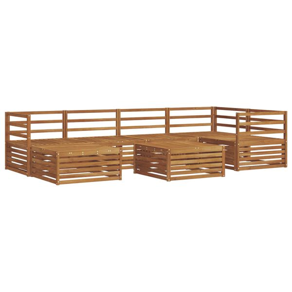 vidaXL Zunanja garnitura za sedenje 7 pcs Naravna