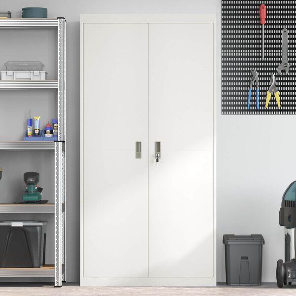 vidaXL Omarica za shranjevanje 2 pcs Bela 90 x 40 x 180 cm Jeklo