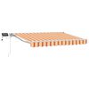 vidaXL Ročno senčilo s LED-ji Rumena in oranžna 2,5 x 2 m