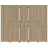 vidaXL Pregrada za sobo 5 plo&scaron;če bež poli ratan