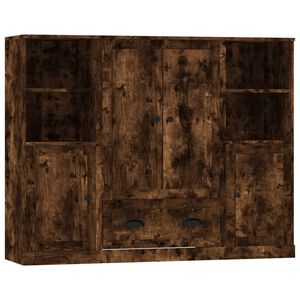 vidaXL Visoke omare 3 kosi dimljen hrast inženirski les