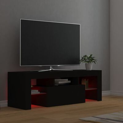 vidaXL TV omarica z LED lučkami črna 120x35x40 cm