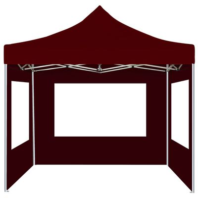vidaXL Profesionalni šotor za zabave aluminij 3x3 m vinsko rdeč