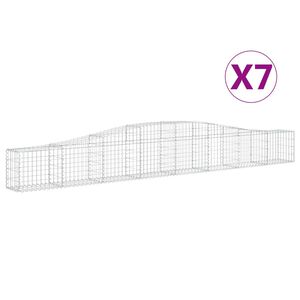 vidaXL Obokane gabion ko&scaron;are 7 kosi 400x30x40/60 cm pocinkano železo