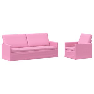 vidaXL Kavčna garnitura 2 pcs Roza Blago