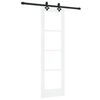 vidaXL Drsna vrata Bela 61 x 198,5 cm Trden borov les in steklo