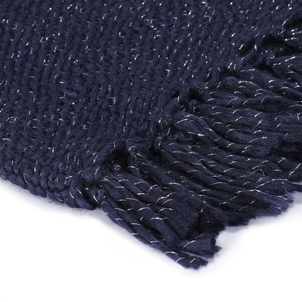 vidaXL Odeja iz lurexa 220x250 cm mornarsko modra