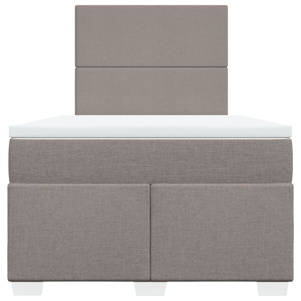 vidaXL Box spring postelja z vzmetnico taupe 120x190 cm blago