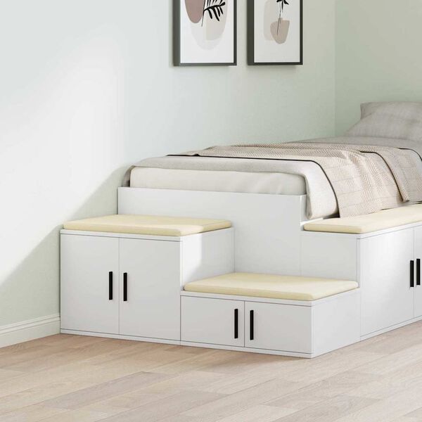 vidaXL Omarica za shranjevanje 2 pcs Bela 103 x 41 x 40 cm