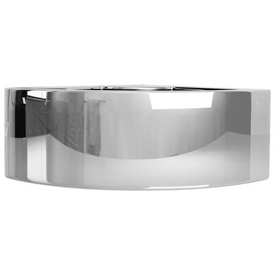 vidaXL Umivalnik z odprtino za odtekanje 45x32x12,5cm keramičen srebrn